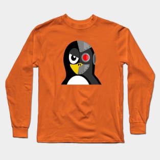 Cyborg Penguin Artwork for Blackhats and Geniuses Long Sleeve T-Shirt